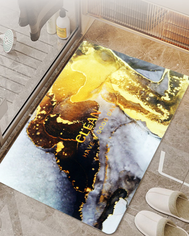 Diatom mud water-absorbing foot MATS, floor MATS, quick-drying bathroom MATS, anti-slip MATS at the bathroom door, toilet floor MATS, bathroom Item Picture