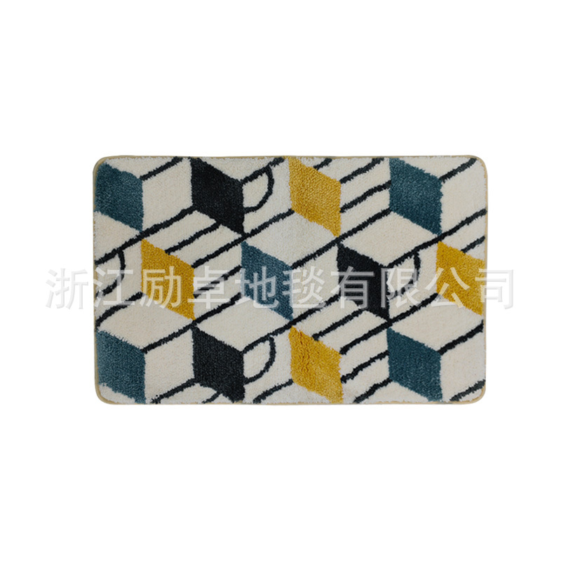High-end light luxury cartoon-patterned faux cashmere carpet, water-absorbing and anti-slip floor mat, bathroom, study, bedroom floor mat, anti-slip mat Specification image