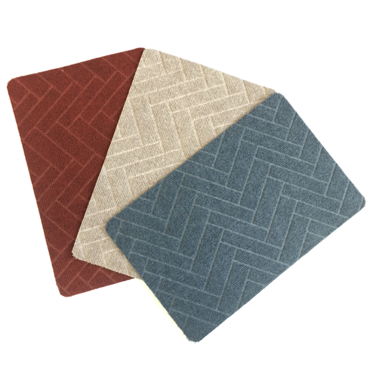 High-end entrance door floor mat, anti-slip bottom, PVC single-striped embossed doorplate, outside and outdoors dirt-resistant carpet Item Picture