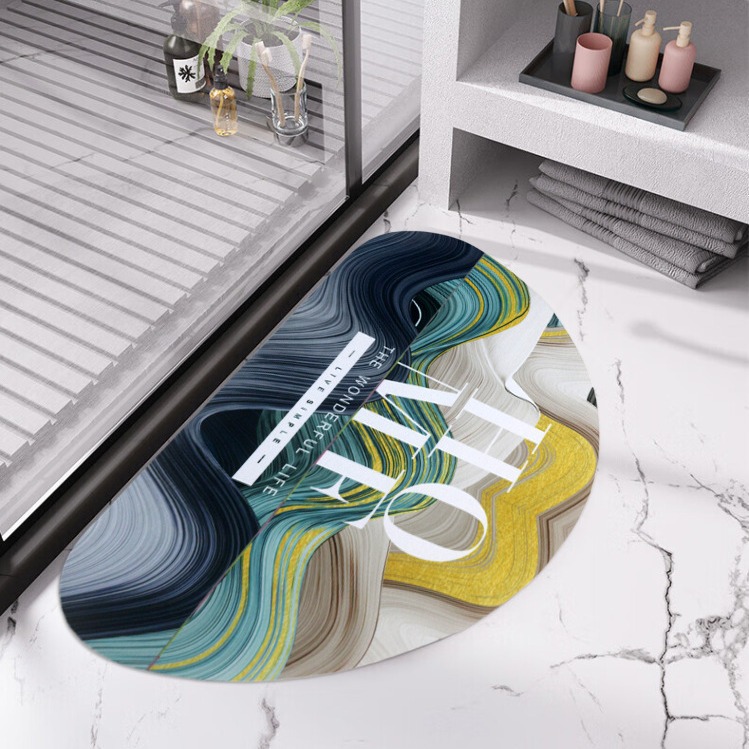 Diatom mud soft floor mat, quick-drying bathroom, water-absorbing and anti-slip mat at the bathroom door, small carpet for the washroom and toilet