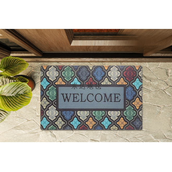 Printed anti-slip foot MATS, rubber flocked floor MATS, entrance door MATS Specification image