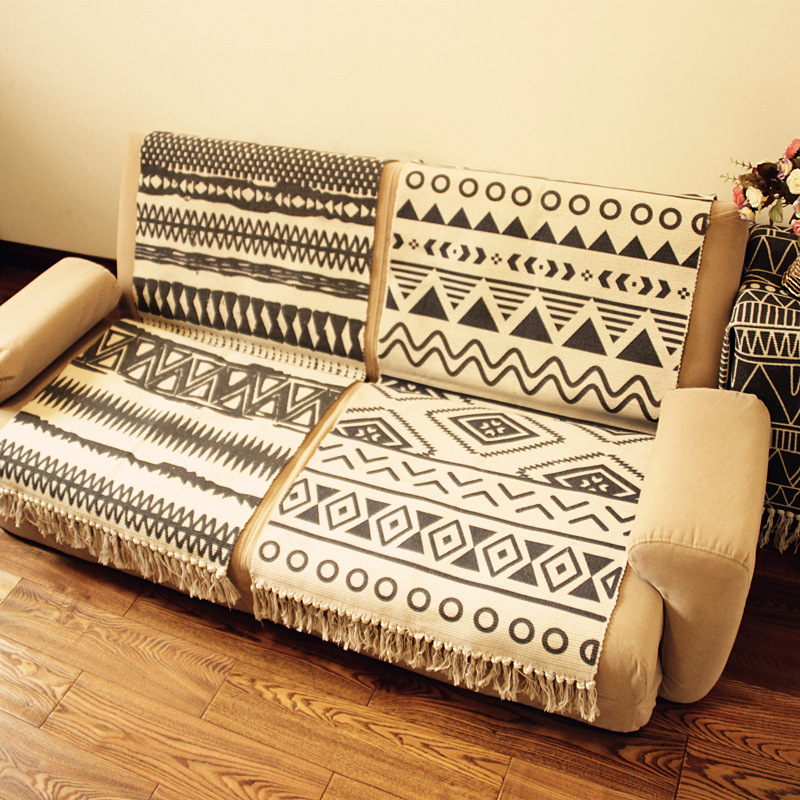 Nordic cotton and linen carpet, home living room sofa, coffee table carpet, bedroom bedside long strip, bed mat, door mat, machine washable
