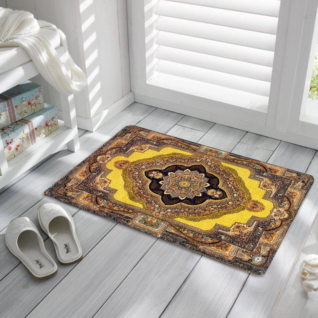 High-end light luxury European-style crystal velvet printed carpet, living room, bedroom, study, makeup table, floor mat, water-absorbing and anti-slip carpet Application Scenario