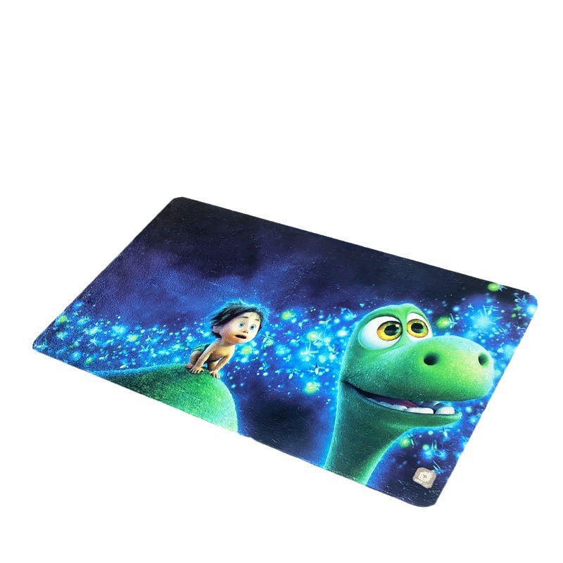 Cartoon cashmere printed carpet, water-absorbing and anti-slip floor mat, home living room, room, bathroom door carpet Application Scenario