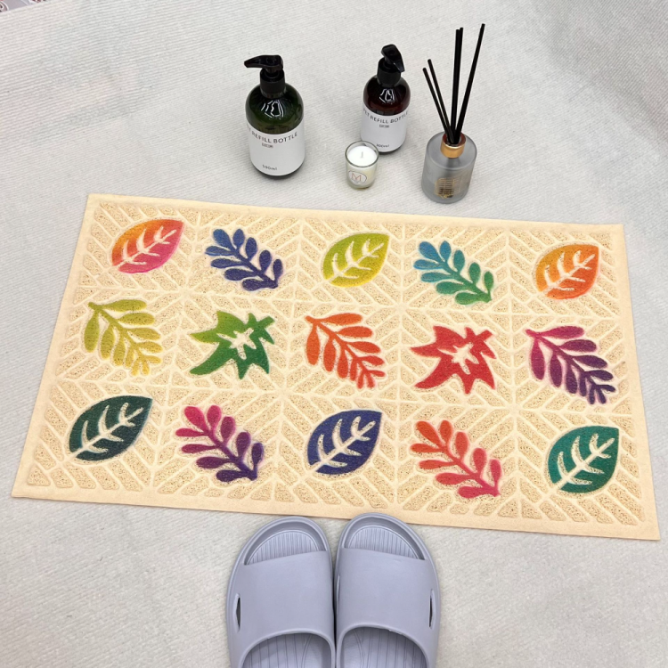 3D stereoscopic embossed wire ring, dust-removing floor mat at the entrance, foot mat, PVC brushed living room door mat, mud-scraping floor mat details Picture