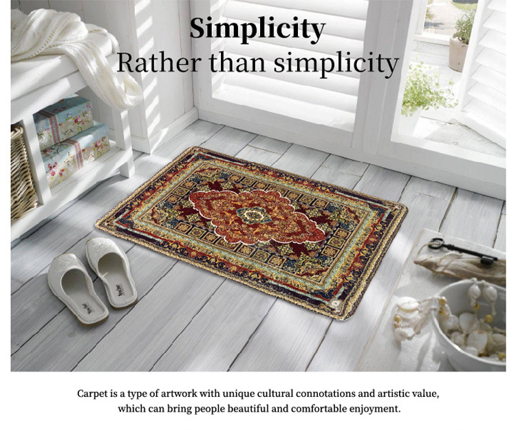 High-end light luxury European-style crystal velvet printed carpet, living room, bedroom, study, makeup table, floor mat, water-absorbing and anti-slip carpet pic 1