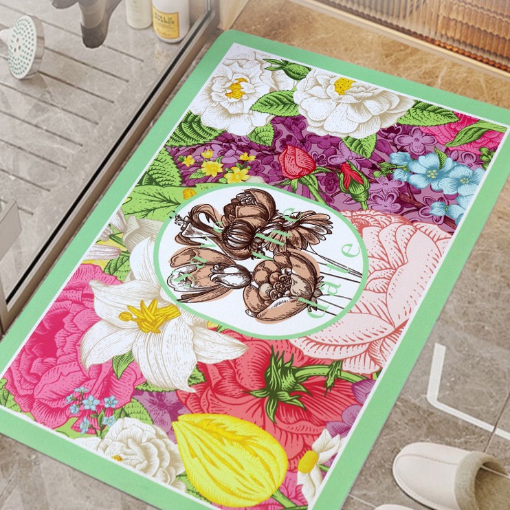 Diatom mud water-absorbing foot MATS, floor MATS, quick-drying bathroom MATS, anti-slip MATS at the bathroom door, toilet floor MATS, bathroom Specification image