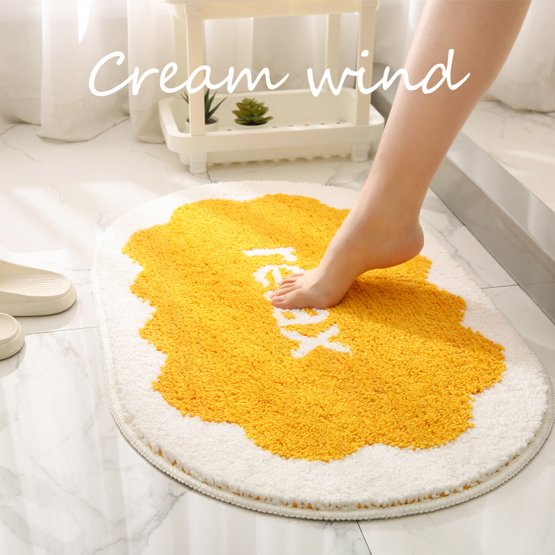 Cream-style floor MATS, bathroom absorbent floor MATS, anti-slip MATS for home washrooms, door MATS for bathroom entrances, and bathroom carpets Item Picture