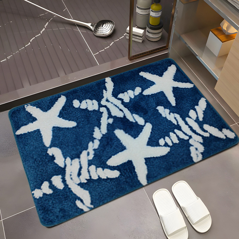 High-end light luxury cartoon-patterned faux cashmere carpet, water-absorbing and anti-slip floor mat, bathroom, study, bedroom floor mat, anti-slip mat details Picture