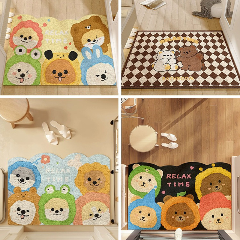 Entrance door floor mat, dirt-resistant door entrance silk circle foot mat, maintenance-free foyer, high-end 2024 outdoor washable mat