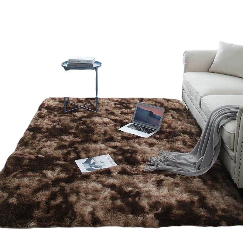Amazon's best-selling silk and wool tie-dyed living room carpet, long wool thickened sponge floor mat, foldable one-piece dropshipping carpet Application Scenario