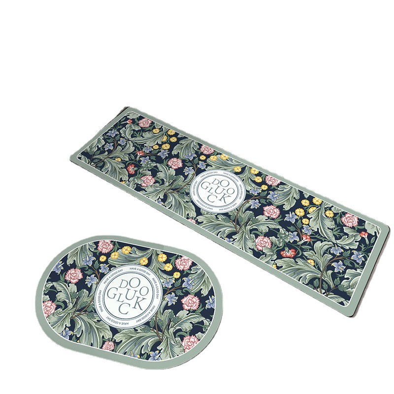 The 2023 new style of floral new Chinese-style kitchen diatom mud carpet floor mat is selling well on Doukuai. Wholesale from home carpet manufacturers Application Scenario