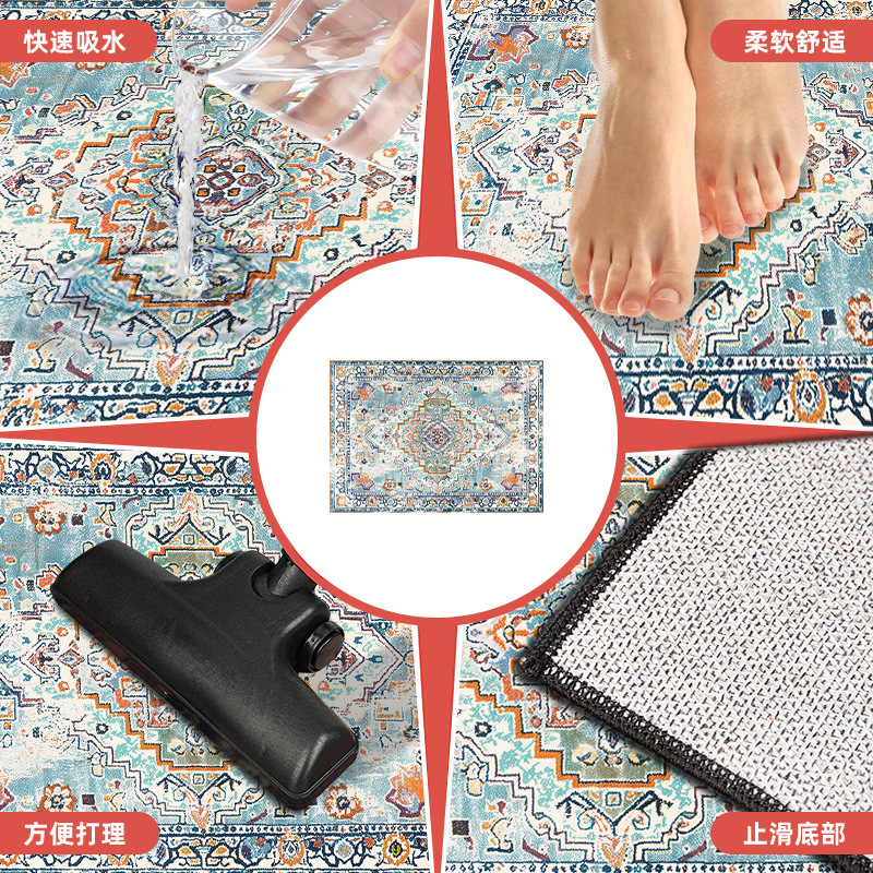 德芙绒客厅地毯加厚地垫防滑吸水地毯垫tpr水洗底地垫卧室脚垫子