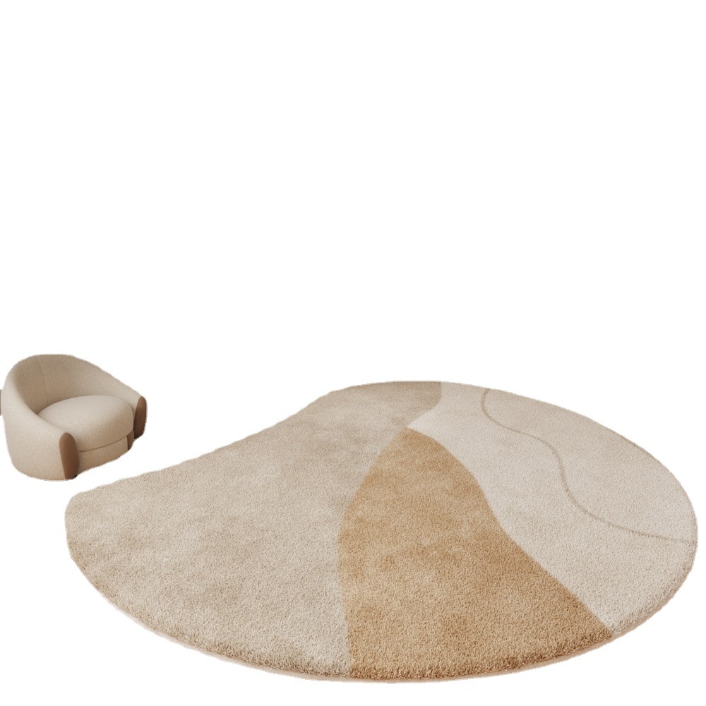 Modern and simple round carpet, ins style creative bedside blanket for living room and bedroom, round home desk and swivel chair floor mat Application Scenario