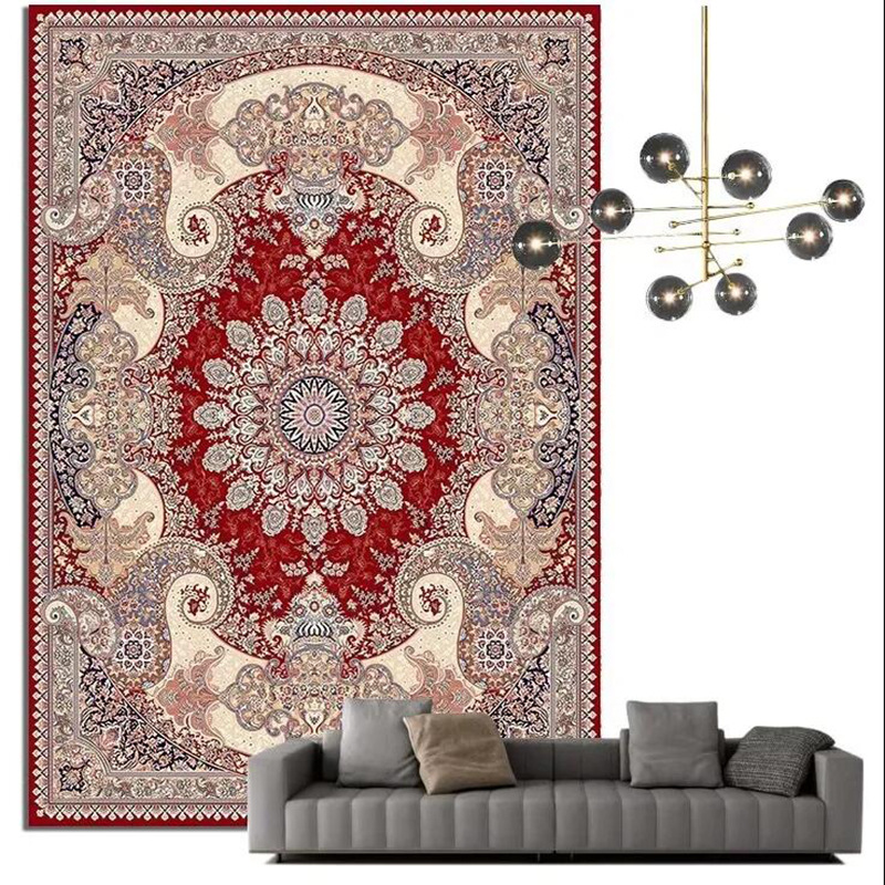 Iranian and Turkish retro carpets, European-style living room, Persian prayer carpets, bedroom sofa, coffee table, ethnic-style floor MATS details Picture
