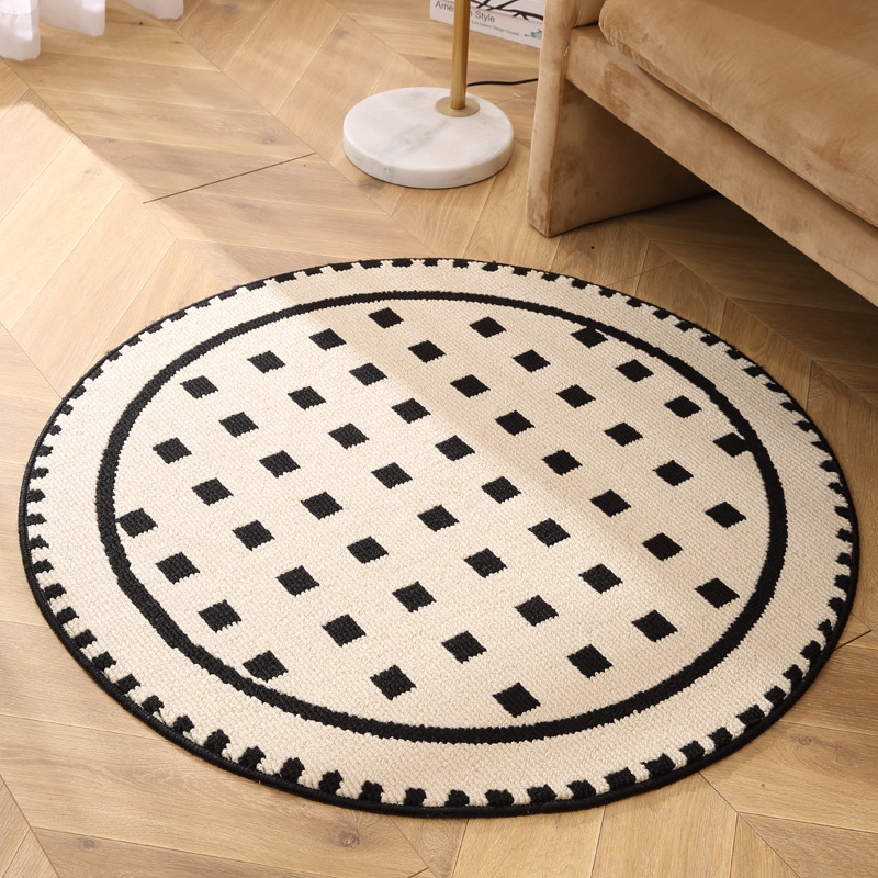 Thickened round carpet, home coffee table mat, bedroom bedside anti-slip foot mat, study swivel chair, hanging basket, computer chair floor mat Specification image
