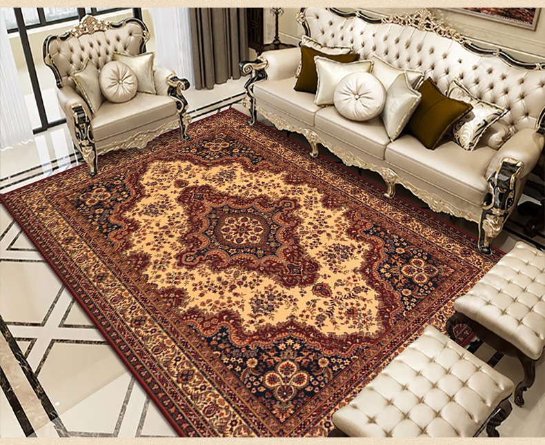 复古欧式客厅大地毯卧室满铺床边家用茶几沙发地垫波斯可机洗厂家详情8