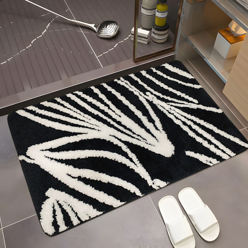 High-end light luxury cartoon-patterned faux cashmere carpet, water-absorbing and anti-slip floor mat, bathroom, study, bedroom floor mat, anti-slip mat Application Scenario