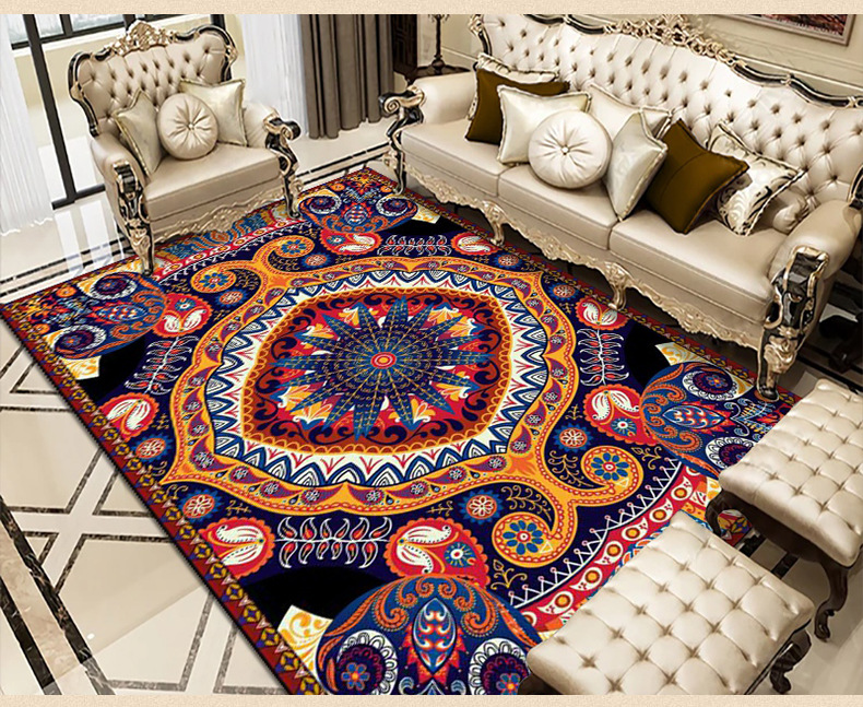 复古欧式客厅大地毯卧室满铺床边家用茶几沙发地垫波斯可机洗厂家详情10