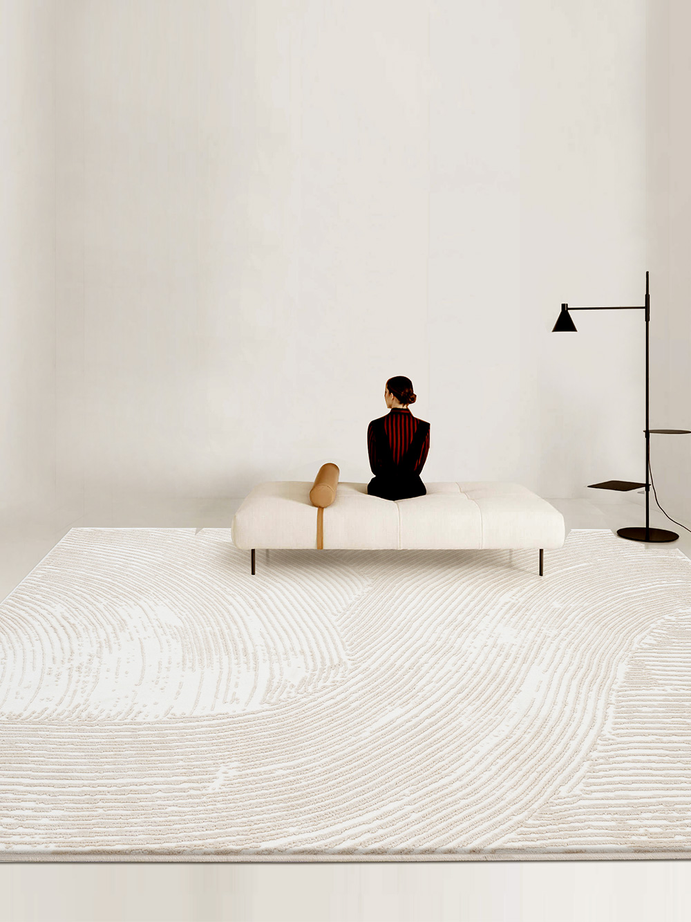 Carpet living room coffee table blanket 2024 new style light luxury modern simple floor mat High-end bedroom cream style warm color blend