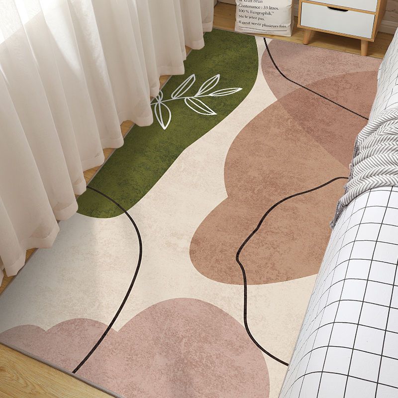 Morandi series home bedside carpet, bedroom anti-slip and cooling carpet, home strip-shaped easy-to-maintain crystal velvet carpet Item Picture