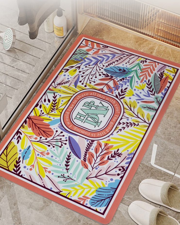 Diatom mud water-absorbing foot MATS, floor MATS, quick-drying bathroom MATS, anti-slip MATS at the bathroom door, toilet floor MATS, bathroom Item Picture