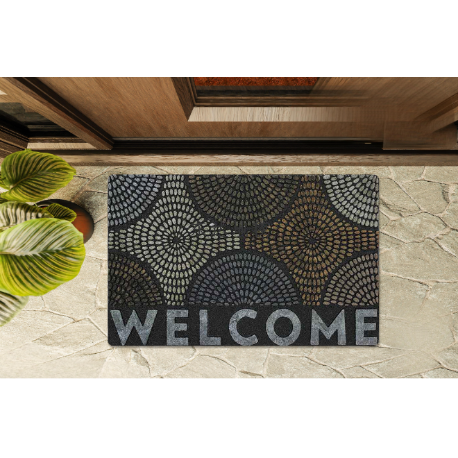 Printed anti-slip foot MATS, rubber flocked floor MATS, entrance door MATS