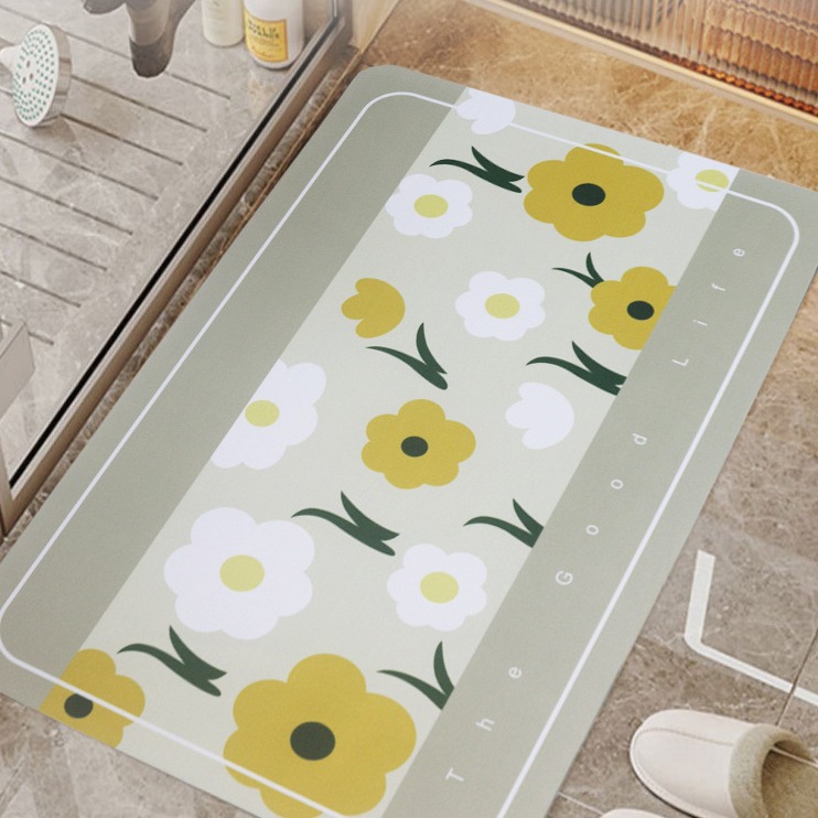 硅藻泥吸水脚垫地垫卫生间速干浴室门口防滑垫厕所地垫子卫浴