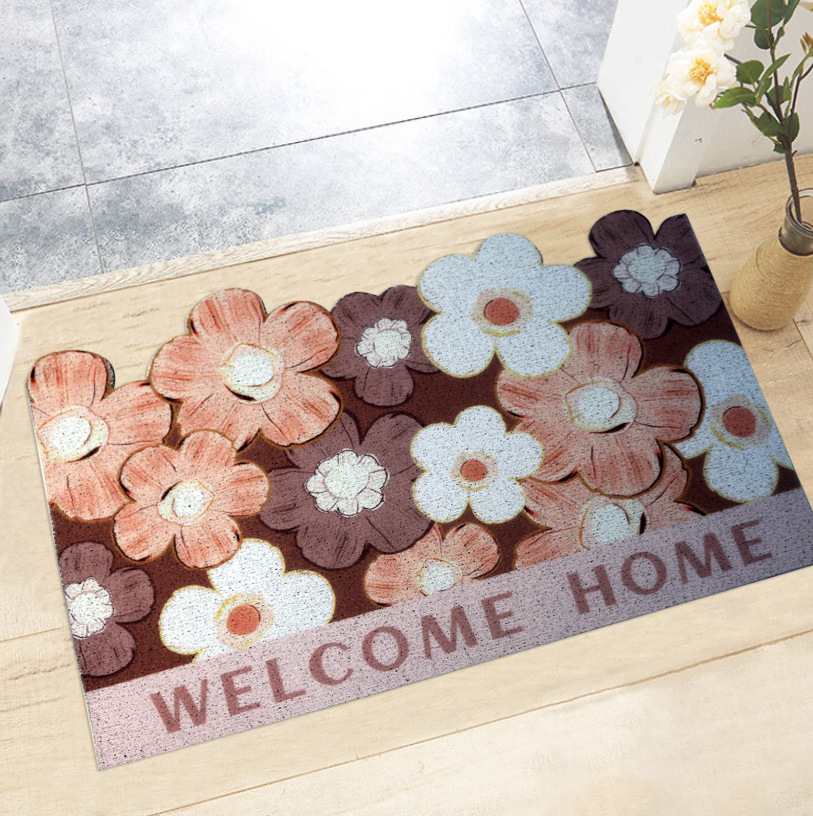 Silk ring floor mat, household entrance door floor mat, pvc entrance hall foot mat, door mat that can be cut at the main entrance, carpet details Picture