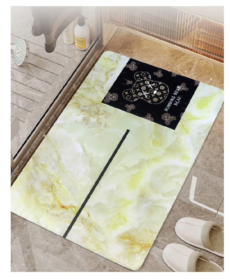 Diatom mud water-absorbing foot MATS, floor MATS, quick-drying bathroom MATS, anti-slip MATS at the bathroom door, toilet floor MATS, bathroom pic 5