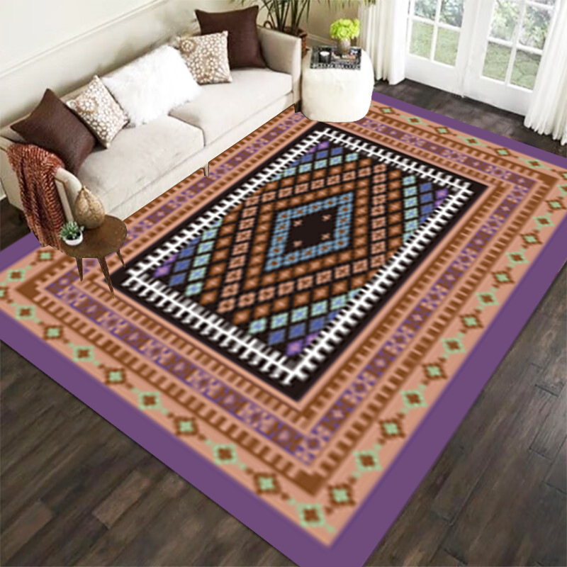 高级轻奢欧式防水地毯水晶绒高清印花吸水地毯客厅书房地垫