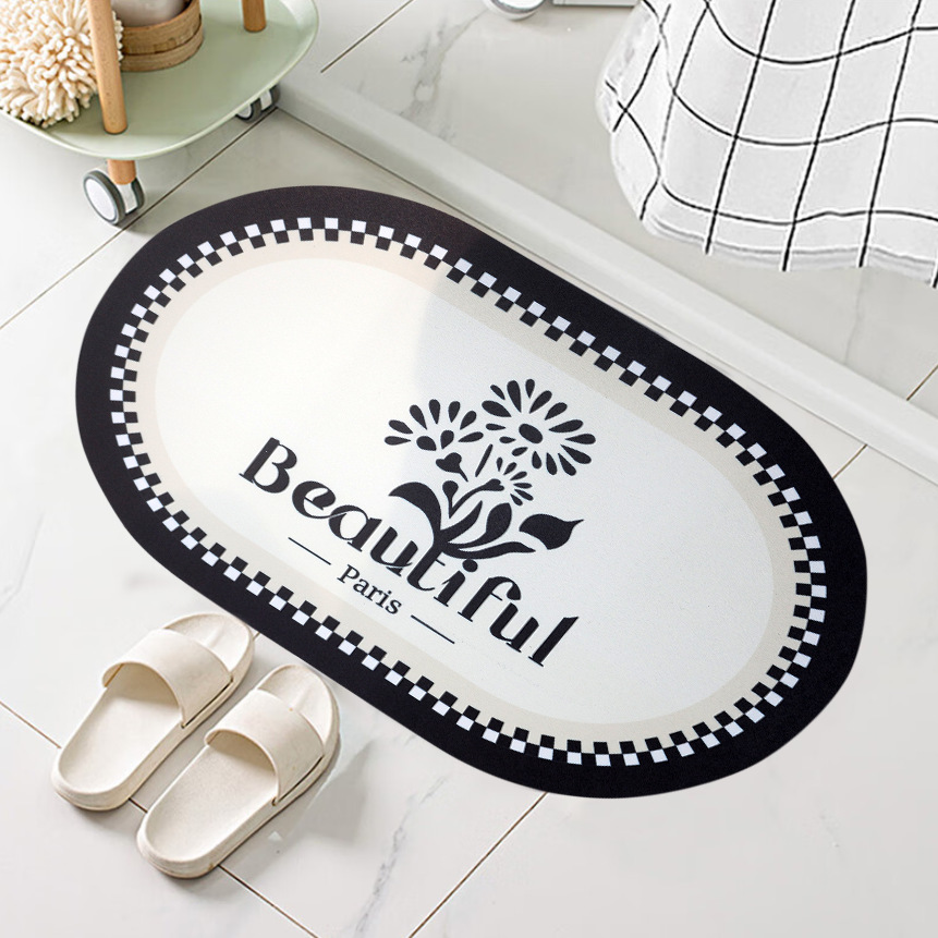 Nordic entrance door mat, leather washable and non-washable mat, door entry foot mat, household door mat, dirt-resistant carpet mat Item Picture