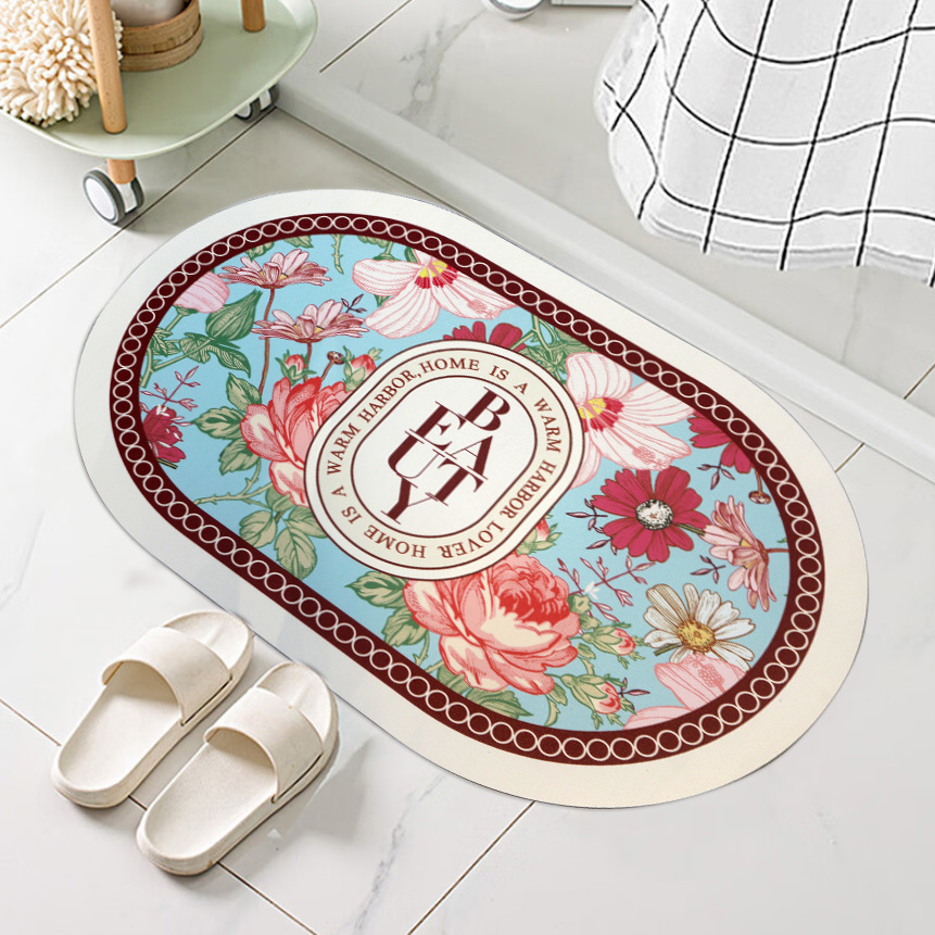 Nordic entrance door mat, leather washable and non-washable mat, door entry foot mat, household door mat, dirt-resistant carpet mat details Picture