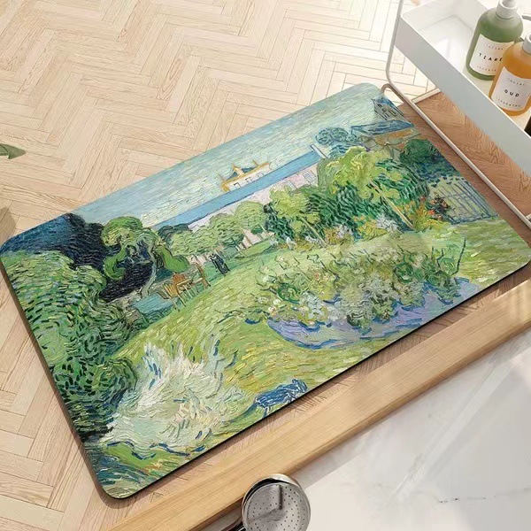 American retro technology fabric absorbent floor mat, anti-slip bathroom mat, quick-drying foot mat, bathroom floor mat, washable carpet