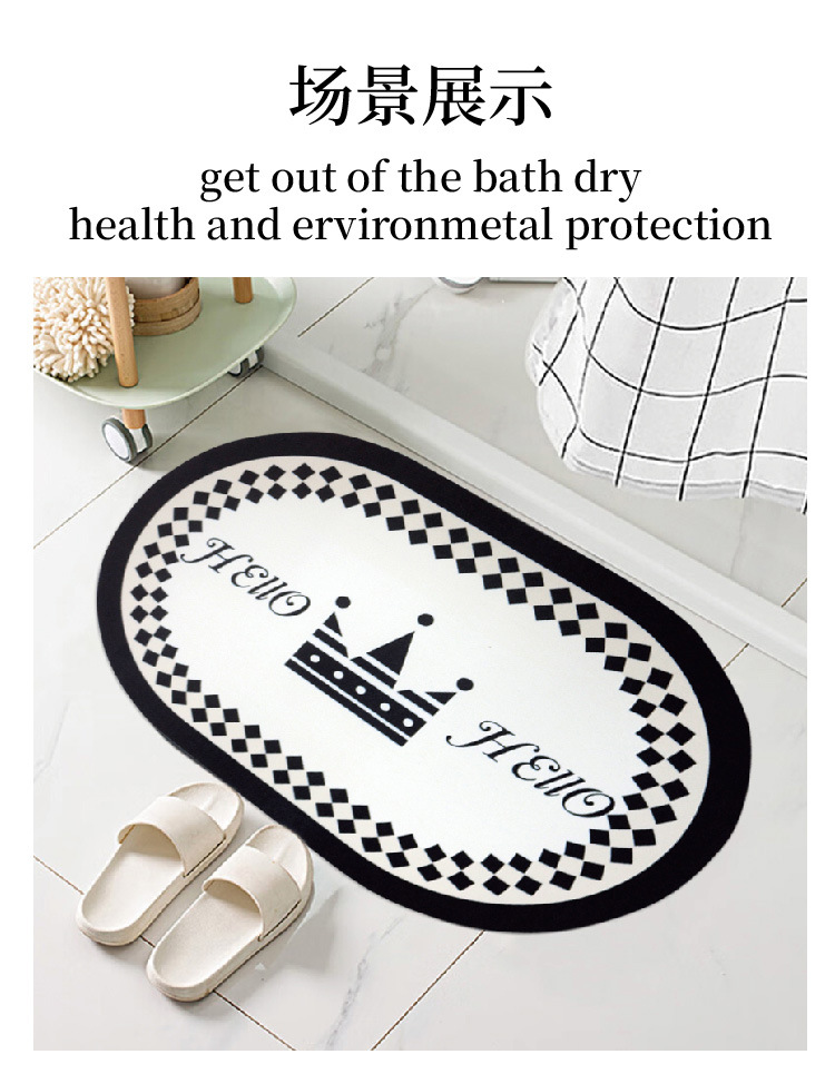 Nordic entrance door mat, leather washable and non-washable mat, door entry foot mat, household door mat, dirt-resistant carpet mat pic 1