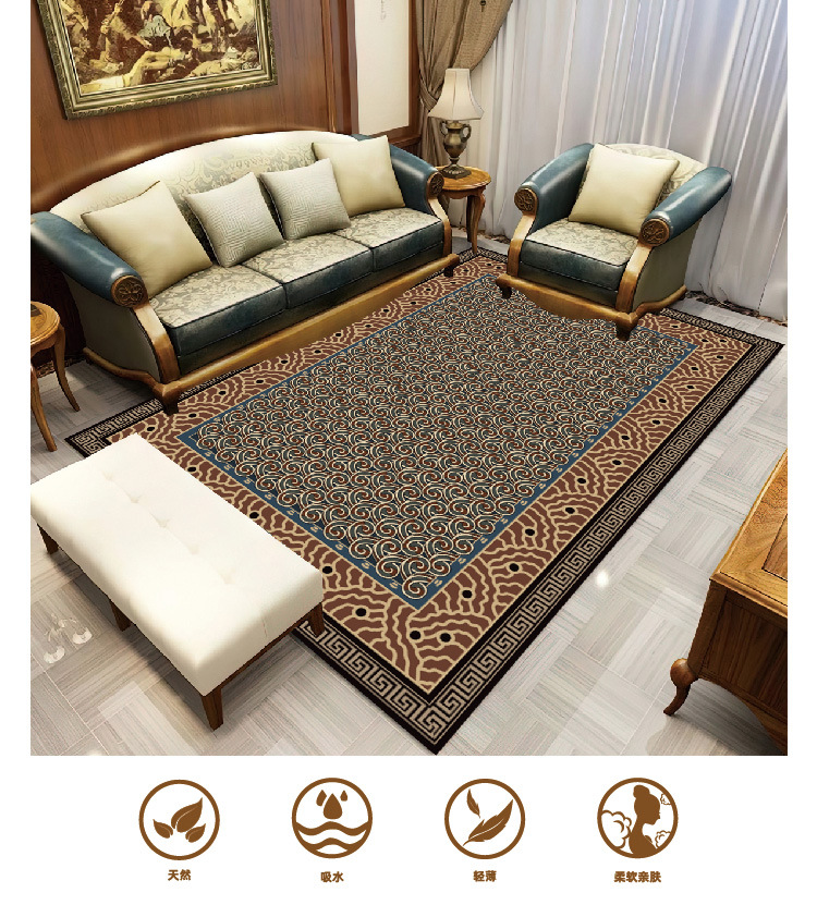 现代简约地毯金钻绒绒高清印花地毯客厅吸水防滑地垫沙发茶几地毯详情3