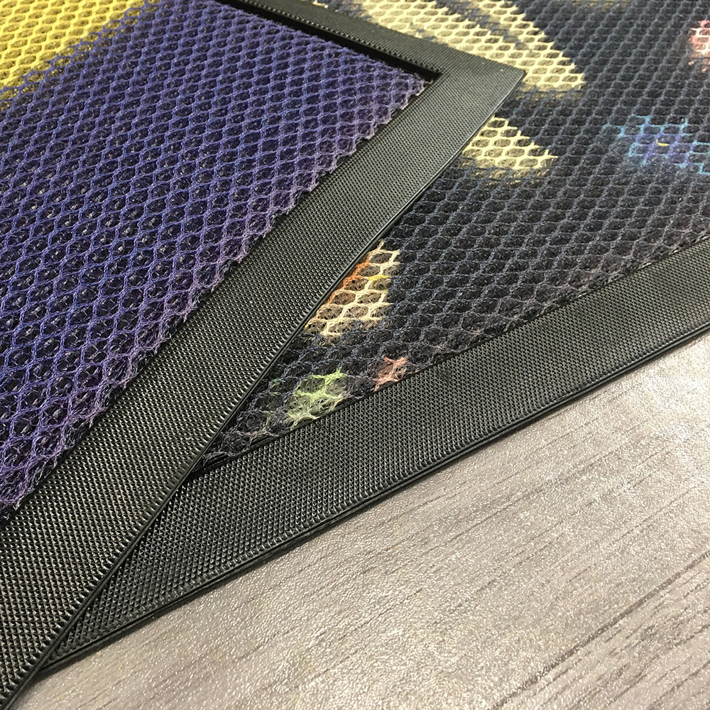 Natural rubber mesh elastic king fabric floor mat sandwich printed floor mat door mat household name dust removal mat details Picture