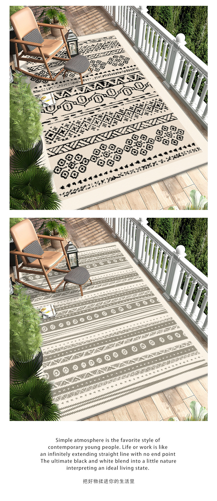 摩洛哥水晶绒地毯波西米亚风客厅地毯酒店民宿大面积满铺地毯地垫详情3