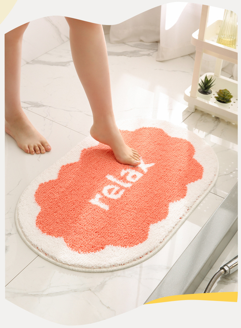 Cream-style floor MATS, bathroom absorbent floor MATS, anti-slip MATS for home washrooms, door MATS for bathroom entrances, and bathroom carpets pic 4
