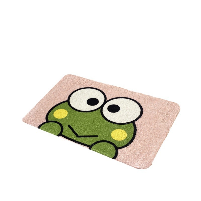 Cartoon cashmere printed carpet, water-absorbing and anti-slip floor mat, home living room, room, bathroom door carpet Application Scenario