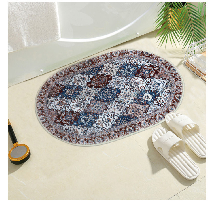 High-end light luxury faux cashmere bathroom floor mat, water-absorbing and anti-slip carpet, room door, living room and study door floor mat, anti-slip mat pic 5
