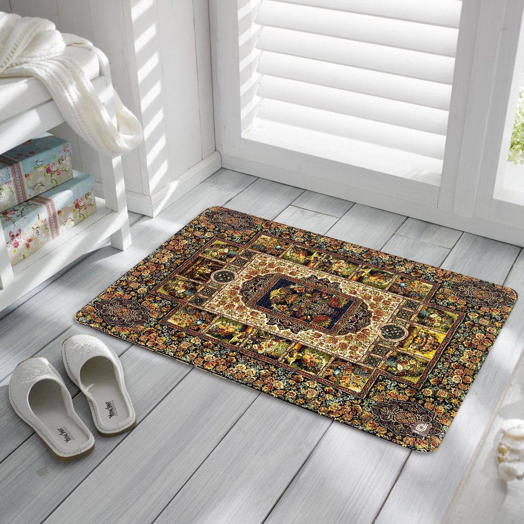 High-end light luxury European-style crystal velvet printed carpet, living room, bedroom, study, makeup table, floor mat, water-absorbing and anti-slip carpet Specification image