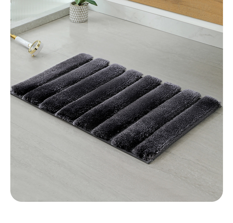 新款长绒地垫地毯家用卫生间浴室卧室客厅门口防滑吸水详情12