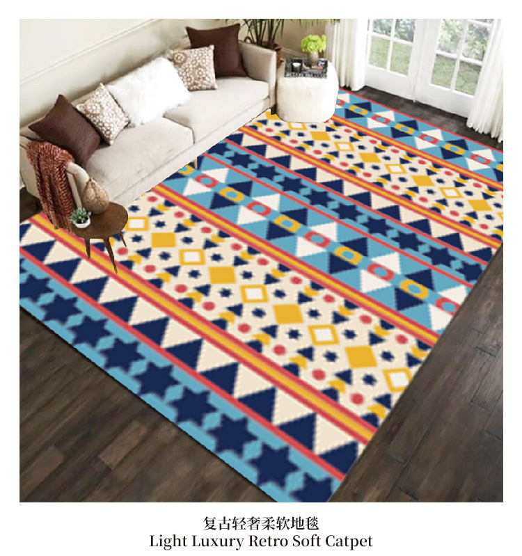 高级轻奢欧式防水地毯水晶绒高清印花吸水地毯客厅书房地垫详情1