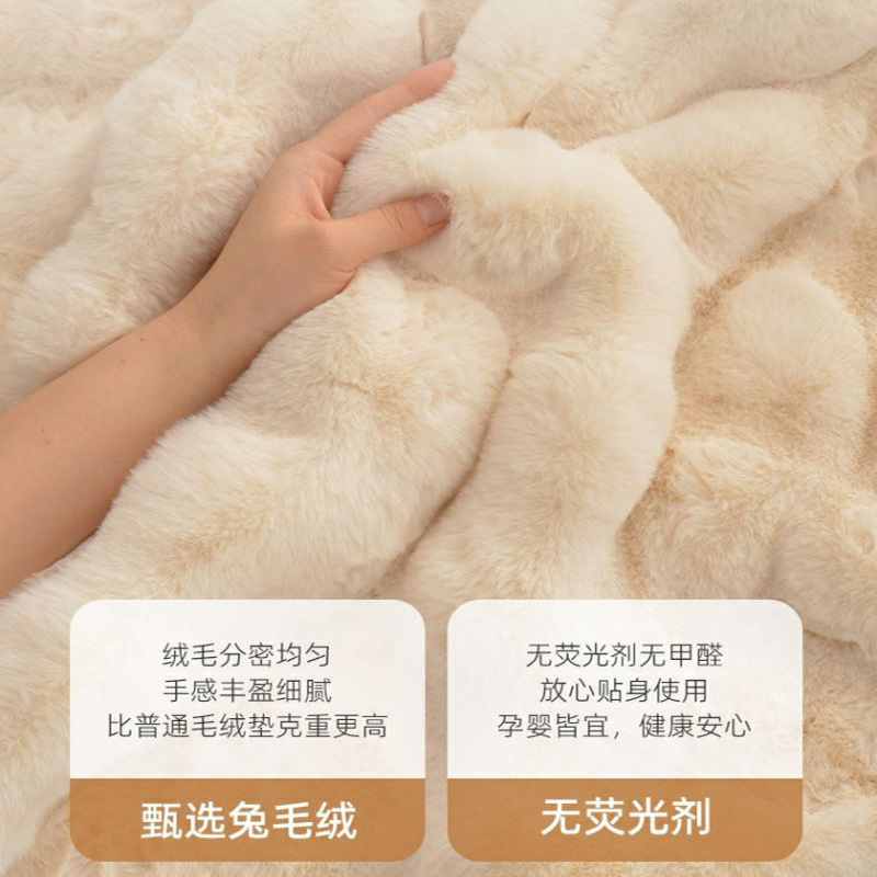 Rabbit-like plush cream-style plush carpet, bubble plush floor mat, bedroom bedside blanket, living room bay window mat, household blanket details Picture