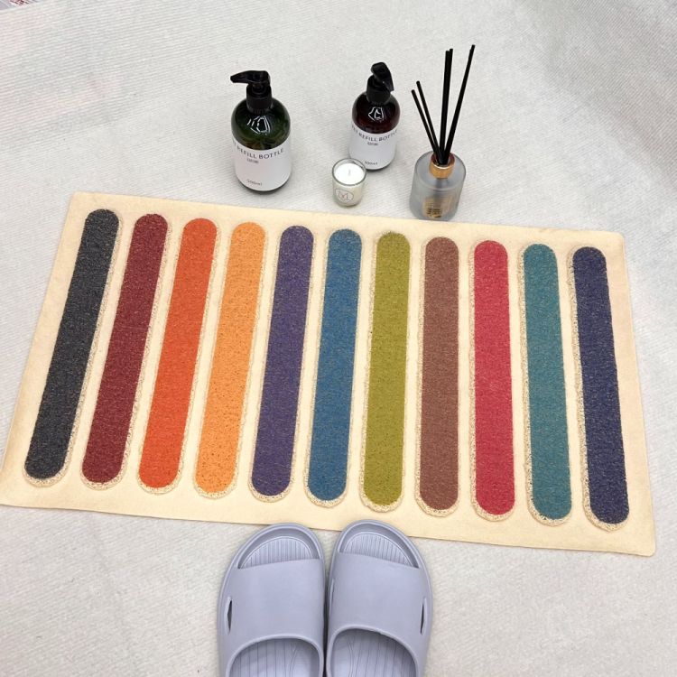 3D stereoscopic embossed wire ring, dust-removing floor mat at the entrance, foot mat, PVC brushed living room door mat, mud-scraping floor mat