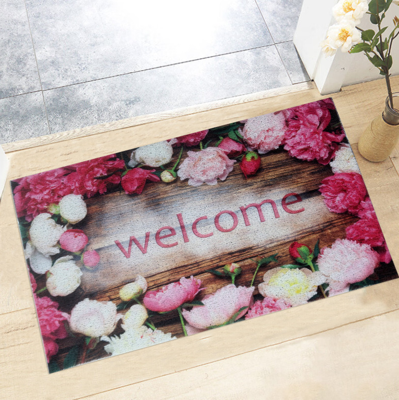 Silk ring floor mat, household entrance door floor mat, pvc entrance hall foot mat, door mat that can be cut at the main entrance, carpet
