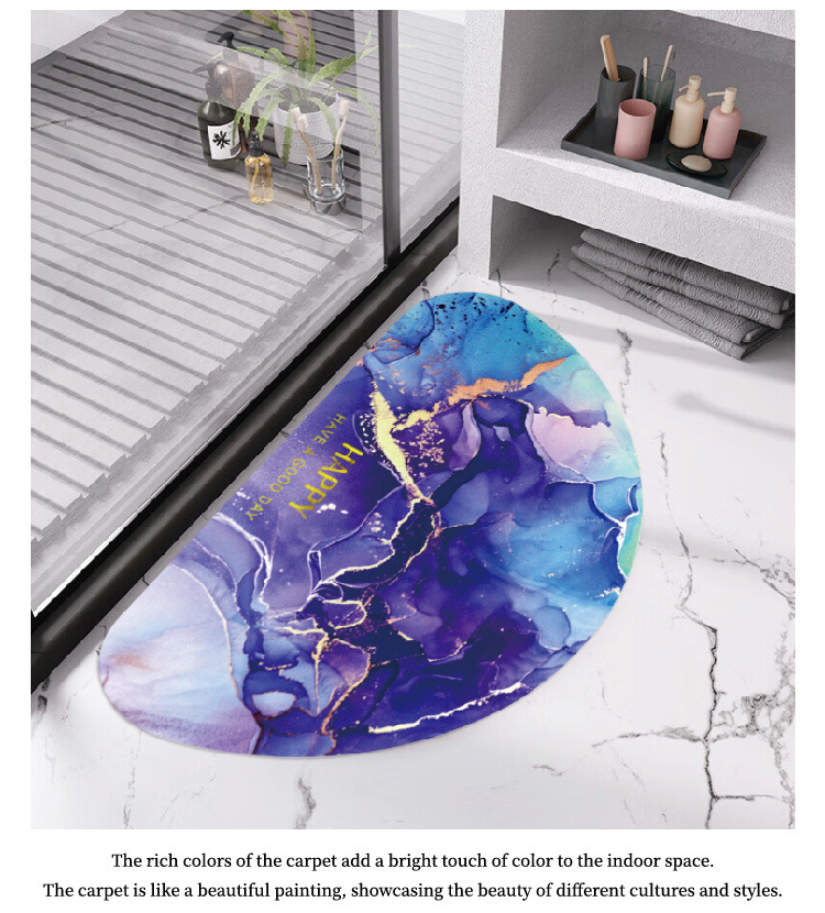Diatom mud soft floor mat, quick-drying bathroom, water-absorbing and anti-slip mat at the bathroom door, small carpet for the washroom and toilet pic 4