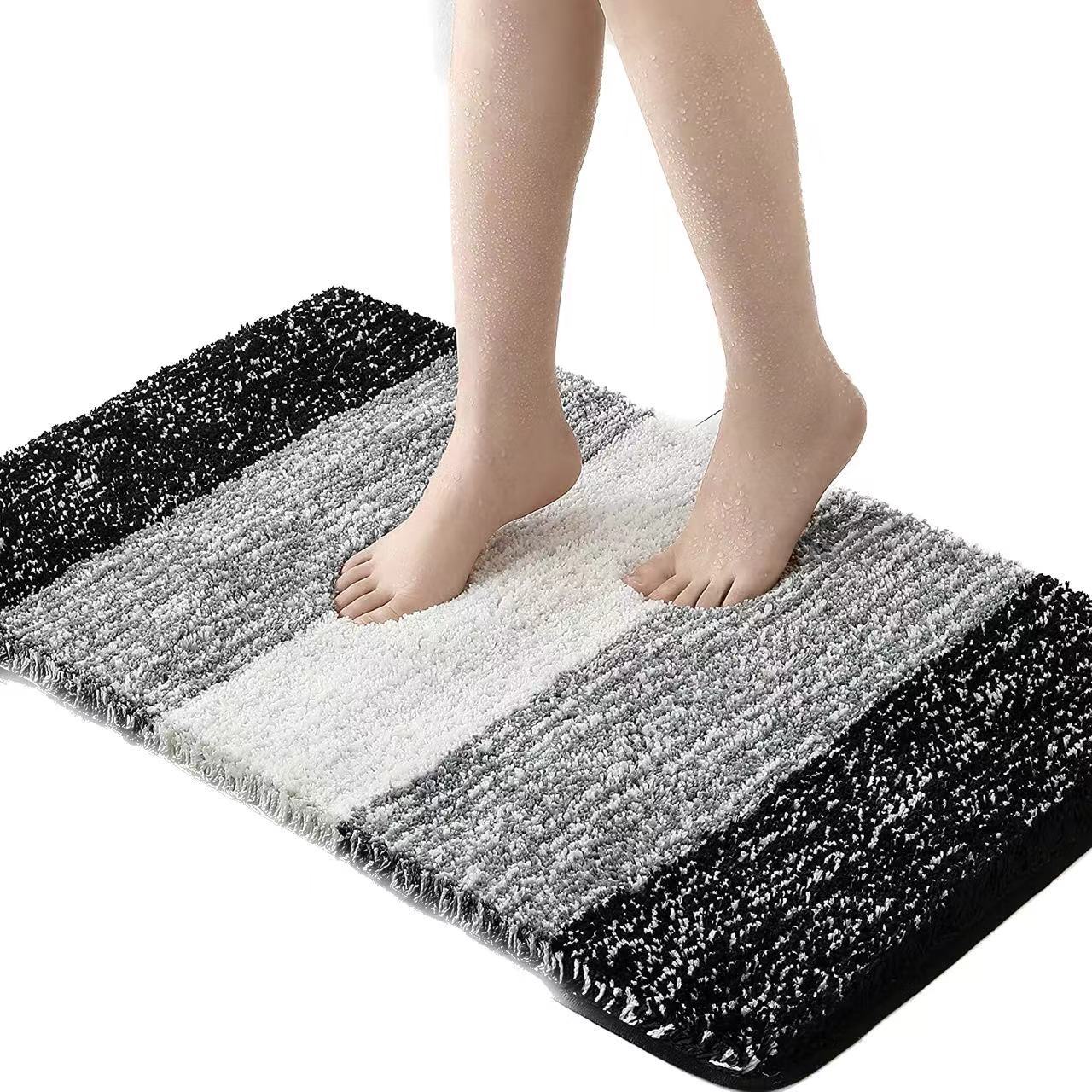 Cross-border simple bathroom anti-slip carpet, striped entrance floor mat, door mat, bathroom and anti-slip absorbent foot mat Application Scenario