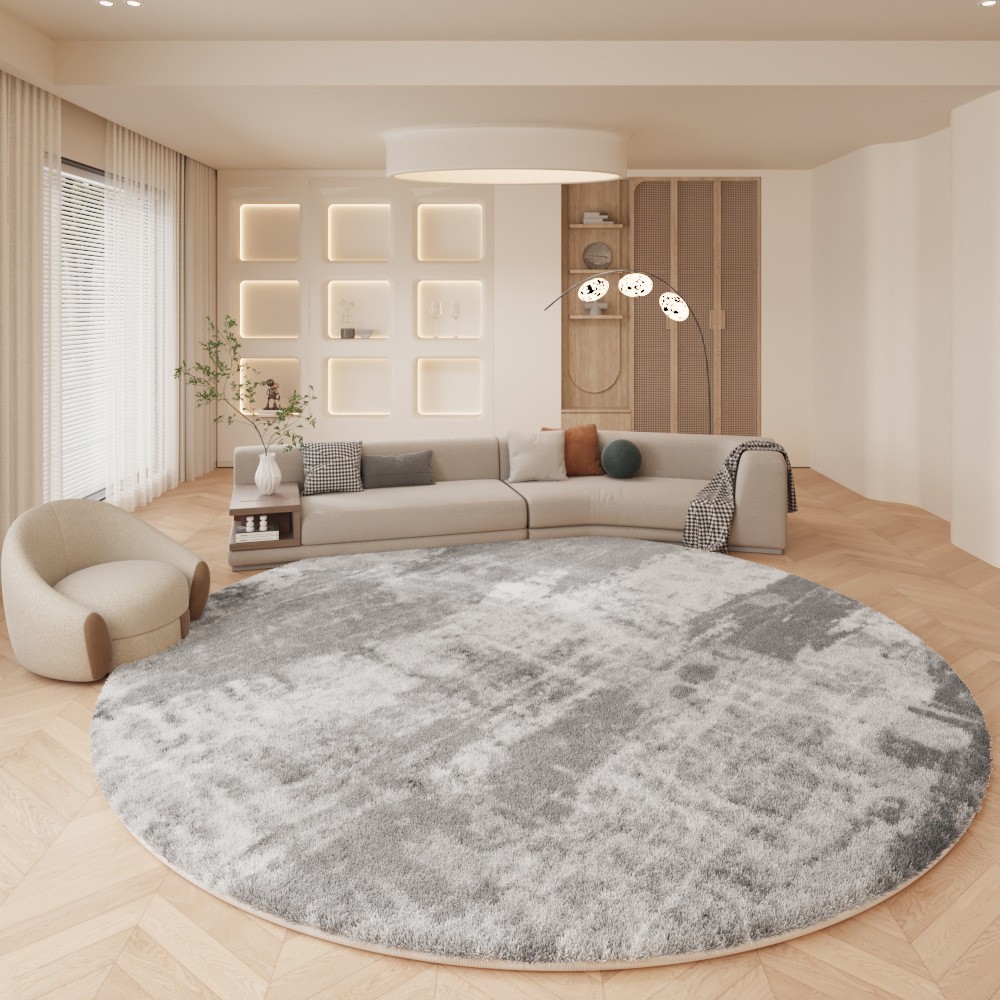 Modern and simple round carpet, ins style creative bedside blanket for living room and bedroom, round home desk and swivel chair floor mat Item Picture
